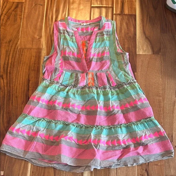 Elan Pink and Blue Striped Mini Dress - Picture 3 of 6